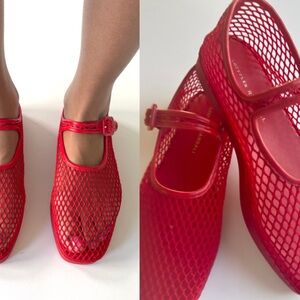 Loeffler Randall Red Mesh Flats